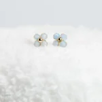 Blue Aquamarine Four Leaf Clover Earrings, gemstones