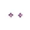 Purple amethyst Four Leaf Clover Earrings, gemstones